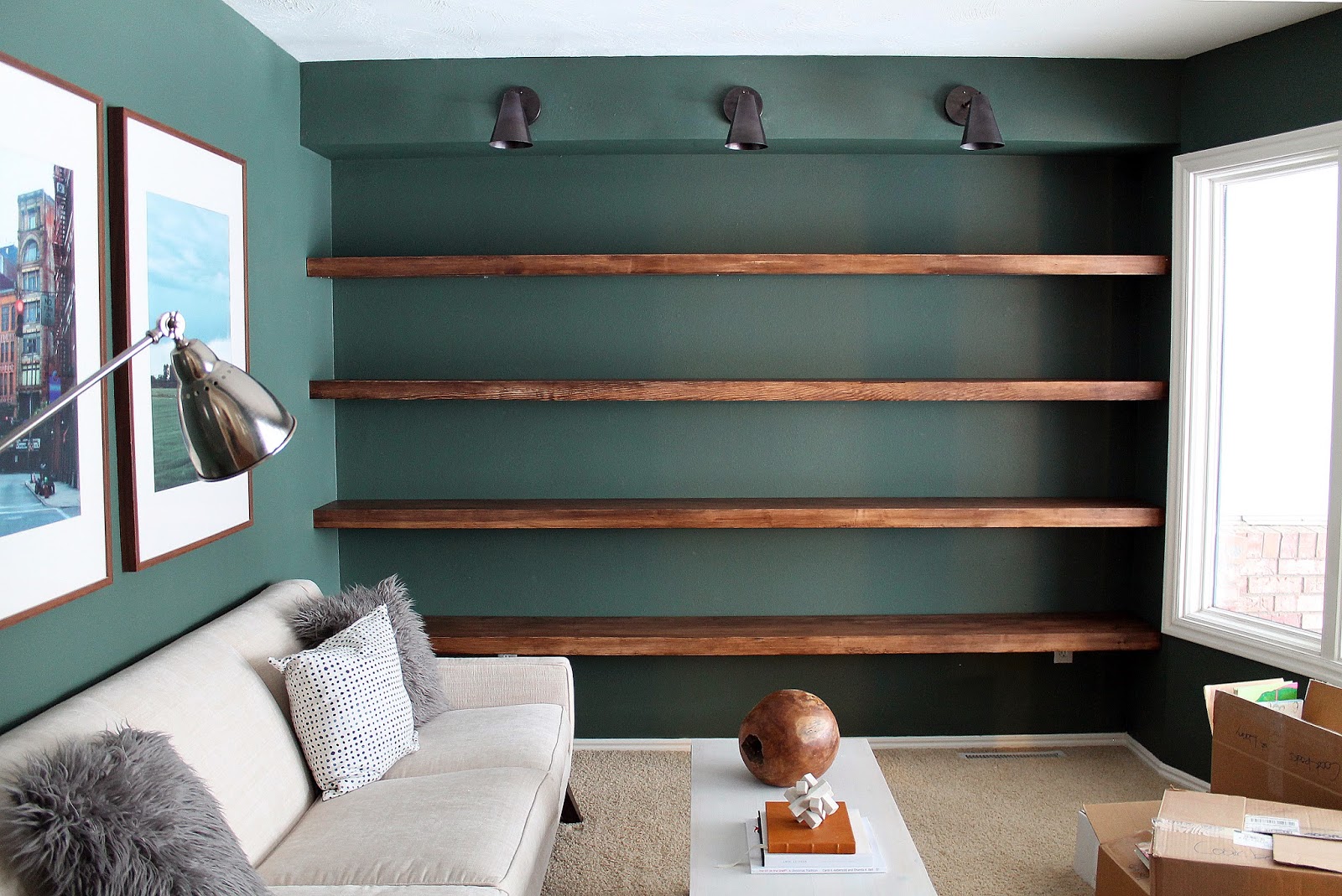 wooden wall bookshelf