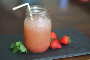 Strawberry-Rhubarb Sodas with Grapefruit and Mint