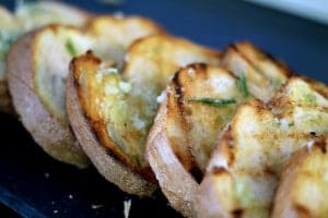 Grilled Lemon & Rosemary Garlic Bread