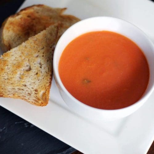 Creamy Tomato Basil Soup in Under 30 Minutes - Chris Loves Julia