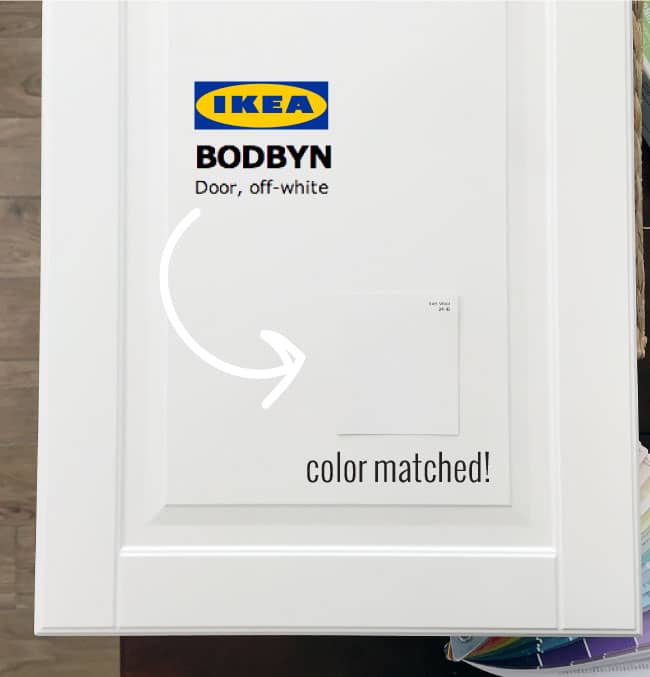 A Paint Color Match to Ikea Bodbyn Off-White Cabinet! - Chris Loves Julia
