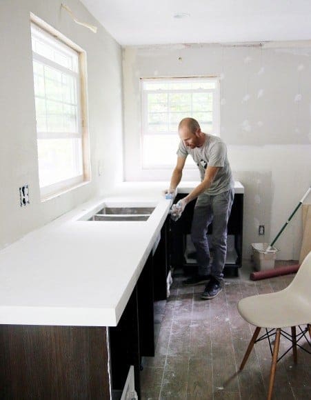 DIY White Concrete Countertops - Chris Loves Julia