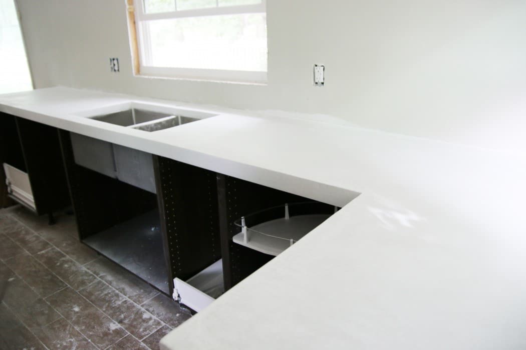 DIY White Concrete Countertops - Chris Loves Julia