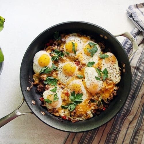 One-Pan Baked Sausage and Eggs - Chris Loves Julia