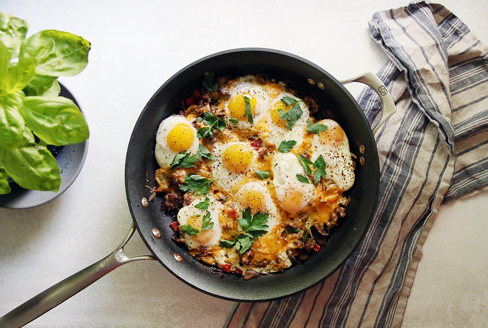 One-Pan Baked Sausage and Eggs