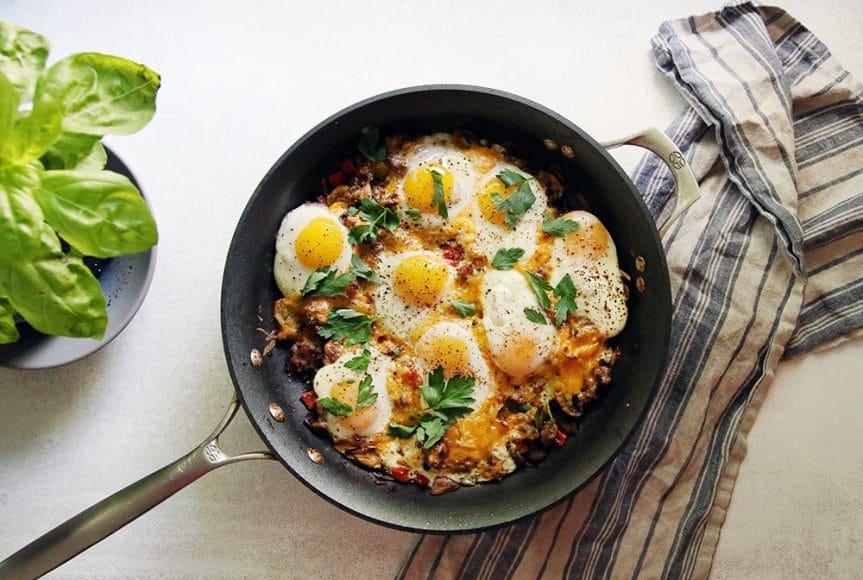 One-Pan Baked Sausage and Eggs - Chris Loves Julia