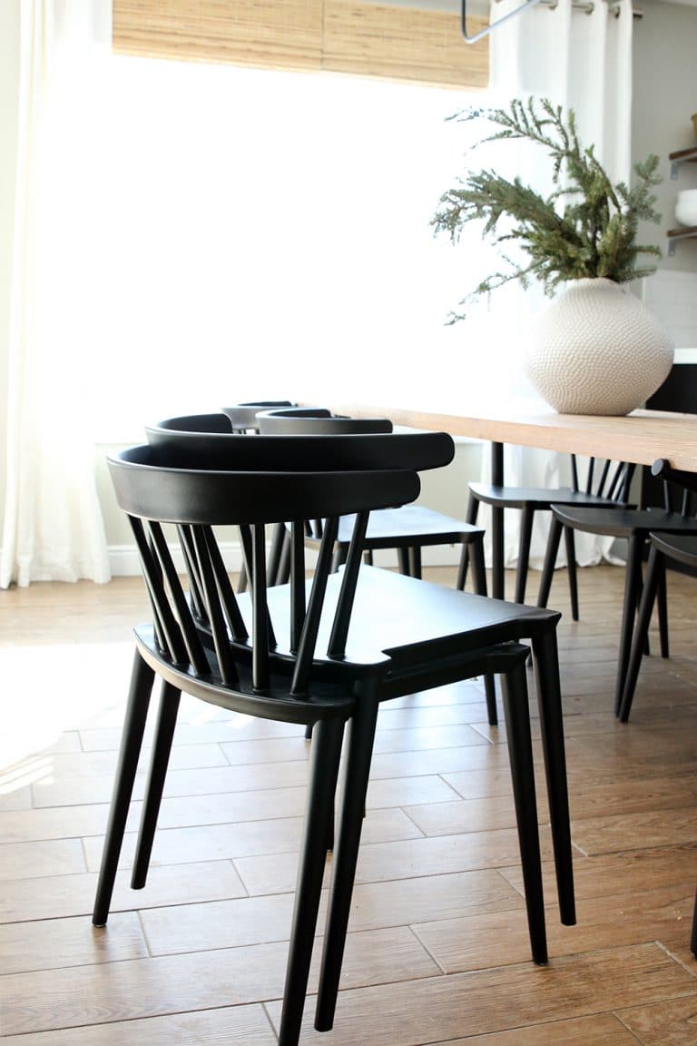black spindle dining chairs