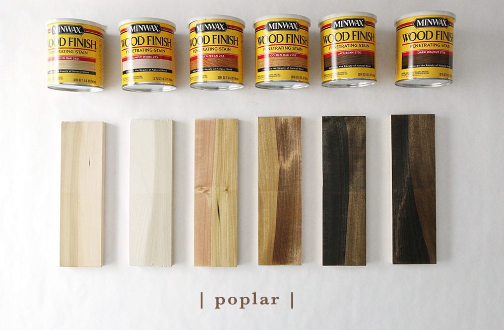 stained poplar wood