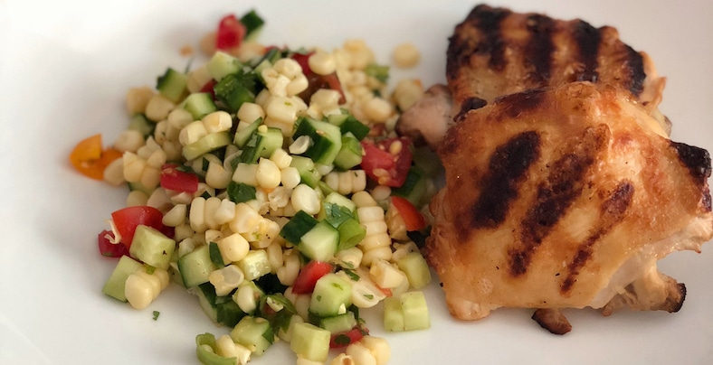 A Summer Grilled Corn, Chicken And Grape Salad {GF} {Zyliss Swift Dry Salad  Spinner Review} - Recipes From A Pantry