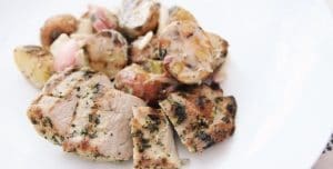 Grilled pork tenderloin with a grilled potato salad