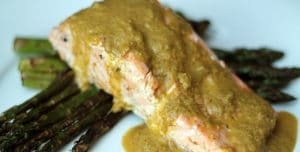 Keto Salmon with Lemon Pepper Sauce