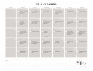 Chris Loves Julia Holiday Prep Cleaning Calendar