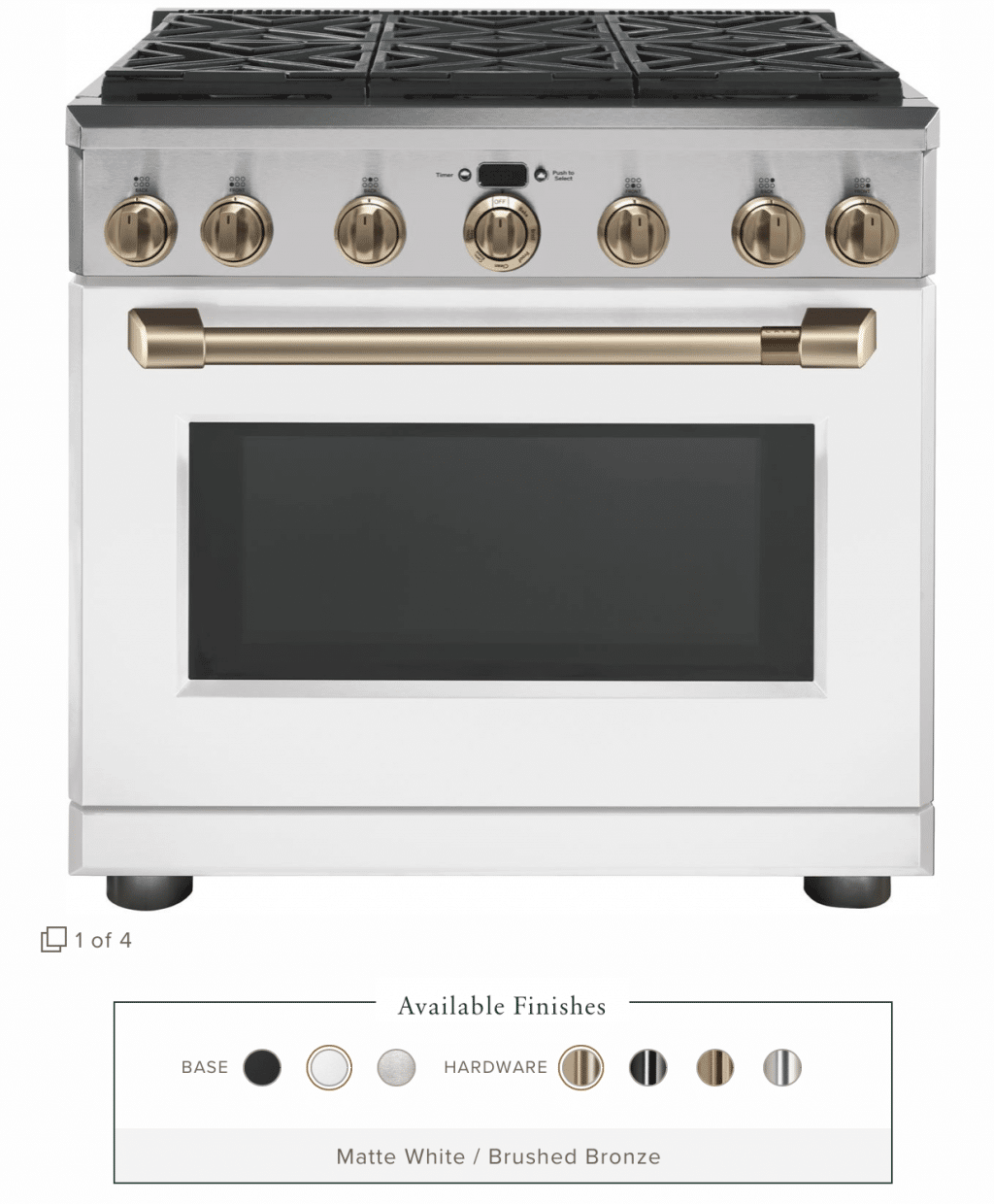 The White and Brush Bronze Cafe Appliances that have my whole