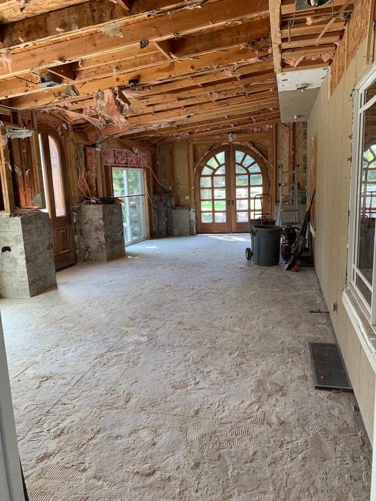 Demolition of the sunroom
