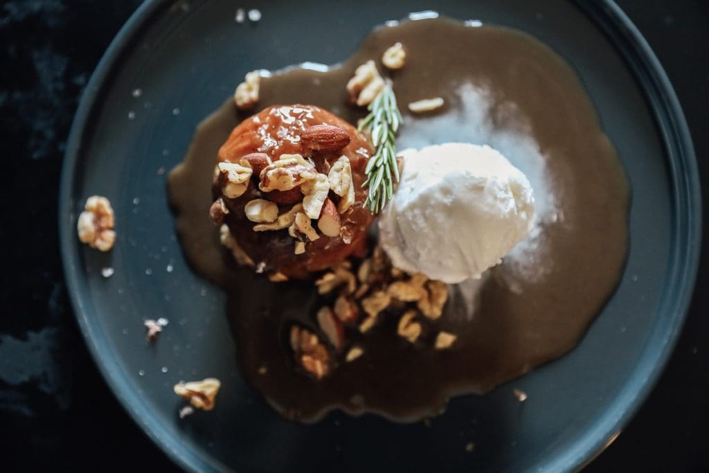 Rosemary Caramel Baked Apples