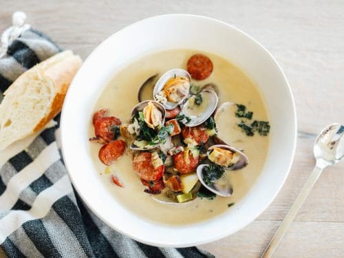 Dairy-Free Corn Chowder with Clams and Chorizo Recipe