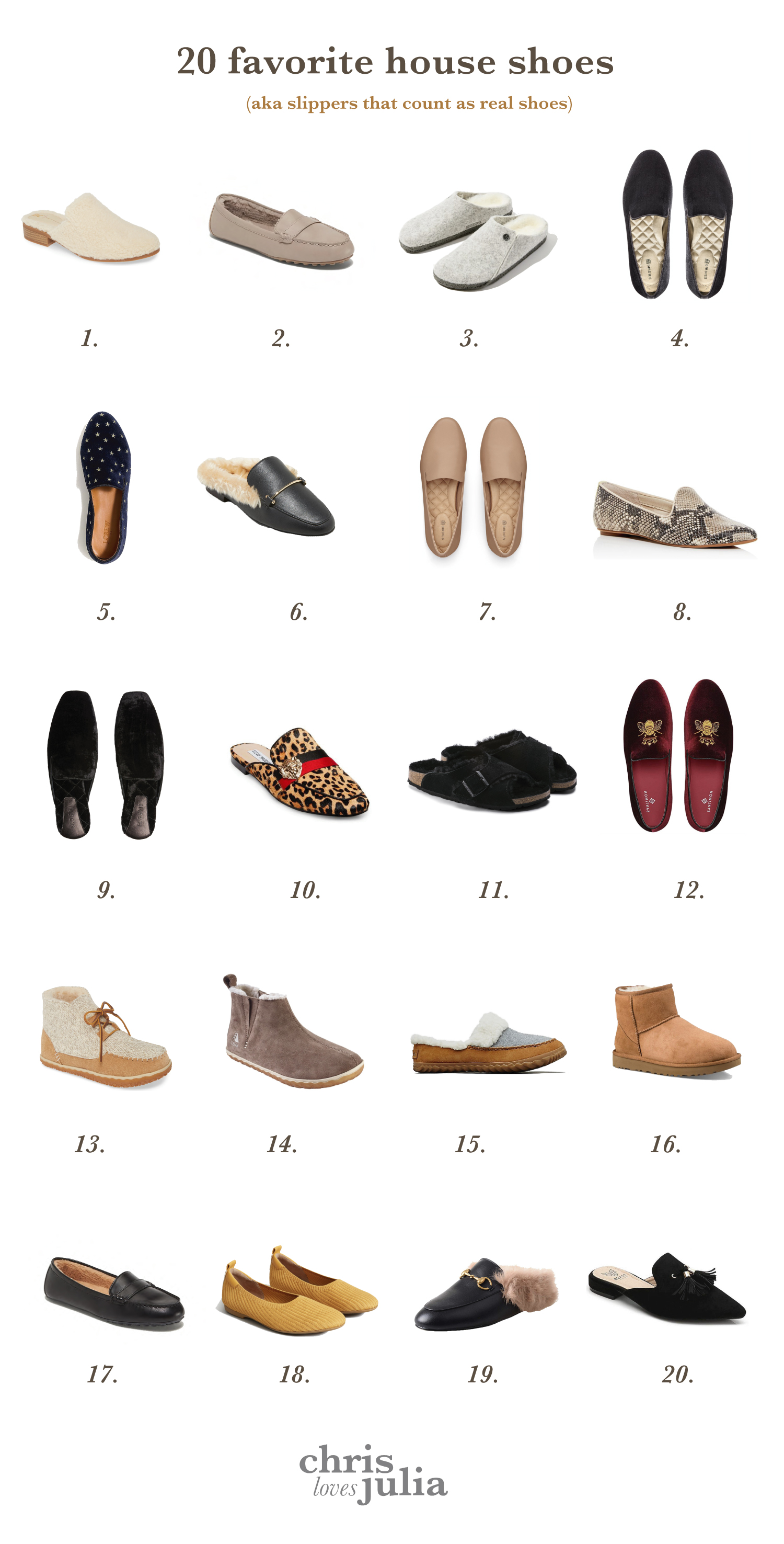 20 Favorite House Shoes (Don't Call Them Slippers) - Chris Loves Julia