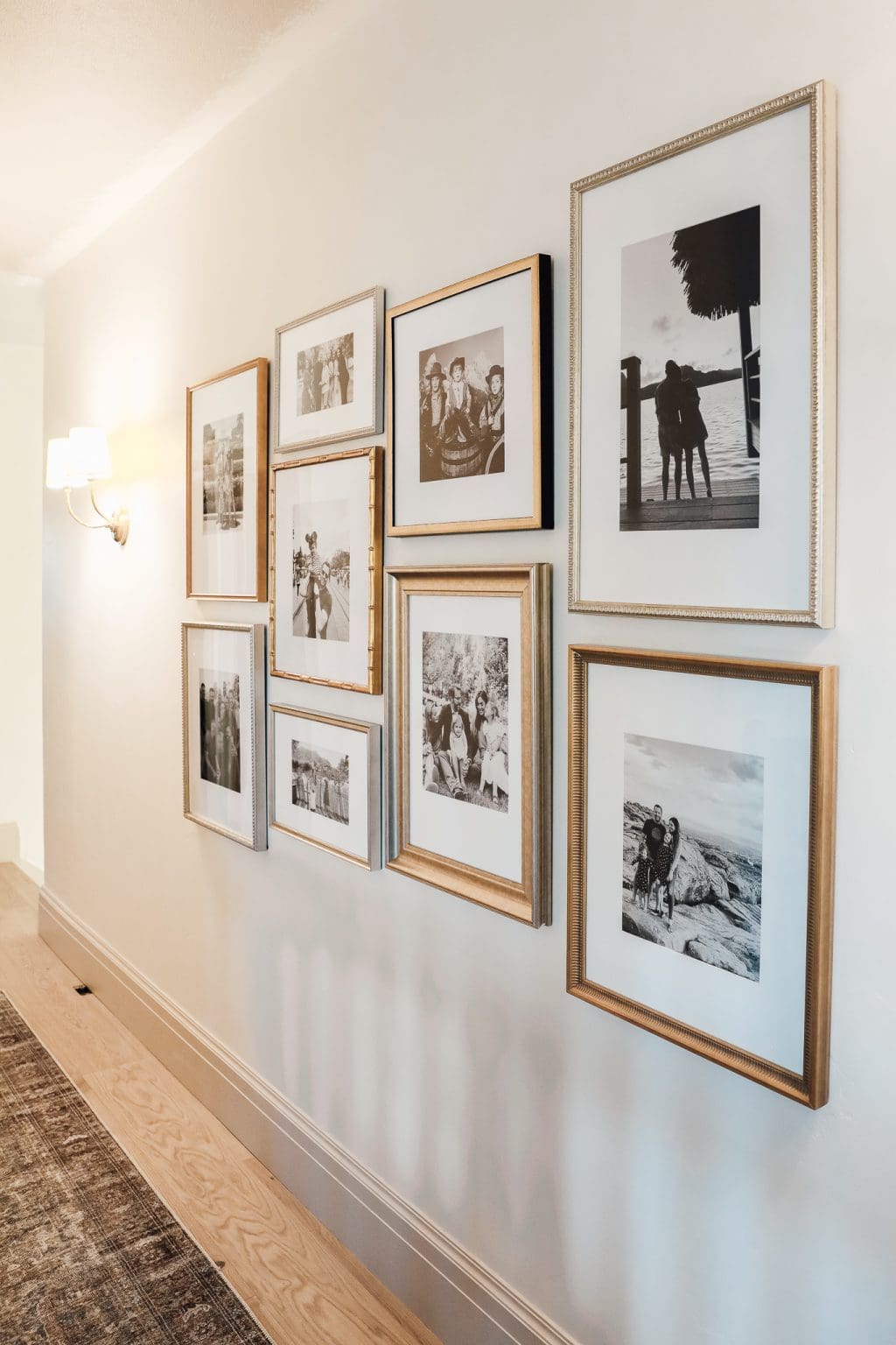 A Family Photo Gallery Wall in the Upstairs Hall - Chris Loves Julia