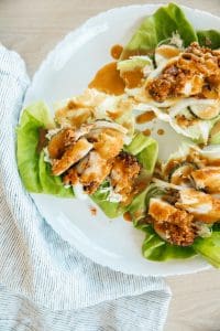 Paleo Fried Chicken Lettuce Wraps (gluten free, dairy free, egg free, grain free)