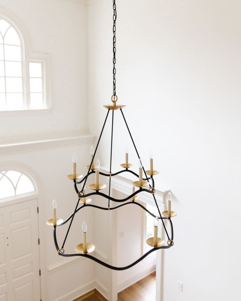 Black entryway chandelier