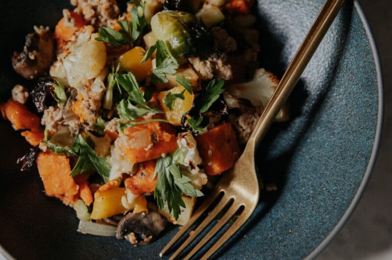 Roasted Vegetable & Turkey Breakfast Hash