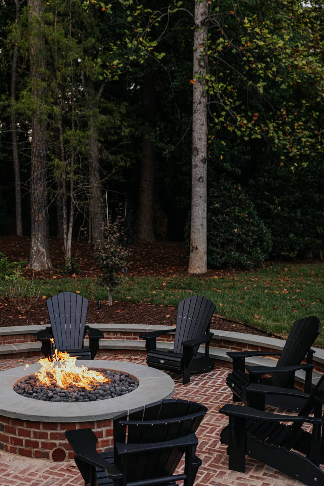 Our Sunken Fire Pit Paired With Black Adirondack Chairs   061A2922 1066x1600 