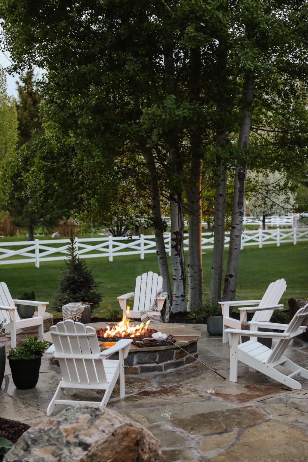 Our Sunken Fire Pit Paired With Black Adirondack Chairs   061A1151 Scaled 1 1024x1536 