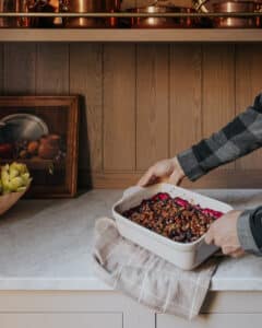 Baked Blueberries with Pancetta Pecan Crumble