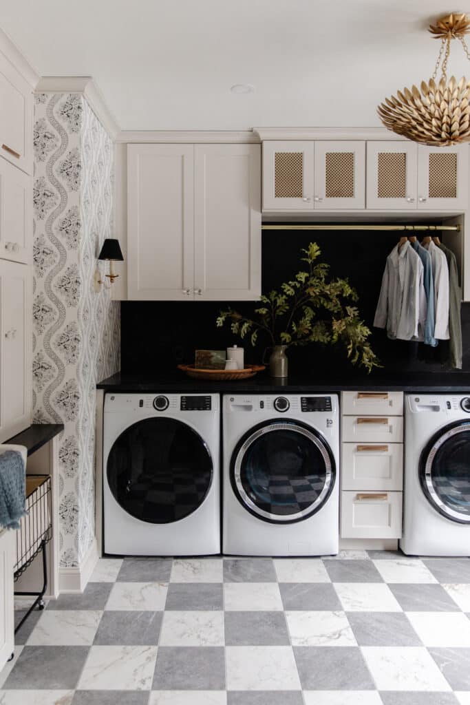 Reveal: The Long-Awaited Modern Colonial Laundry Room - Chris Loves Julia