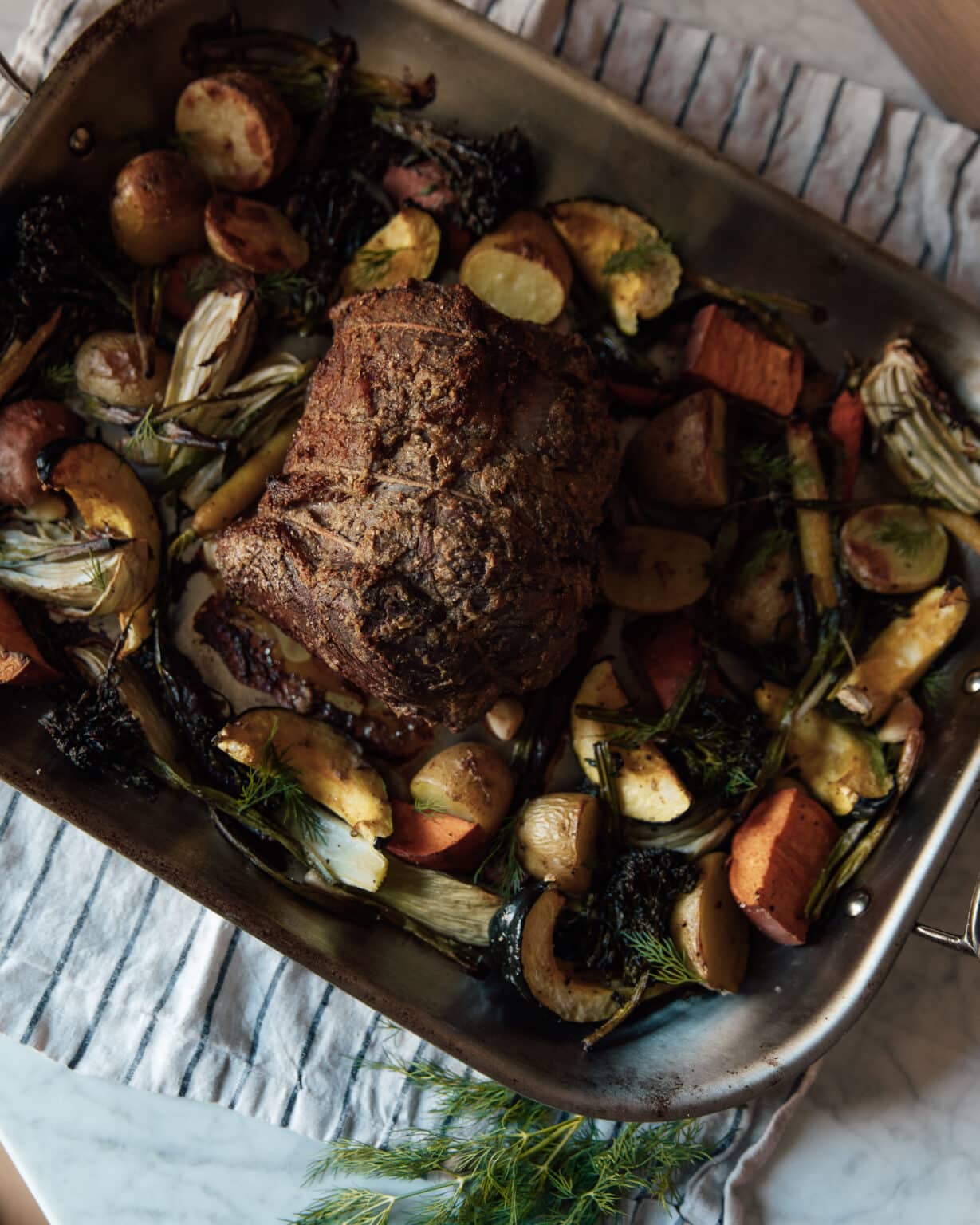 One Pan Roast Beef & Vegetables - Chris Loves Julia