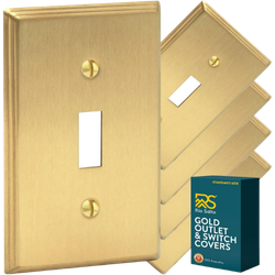 Rio Salto BRASS Deco Collection Gold 1-Gang Toggle Light Switch Plate Amazon outlet cover