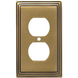 Switch Hits Sati Antique Brass Art Deco Step Light Switch Cover outlet