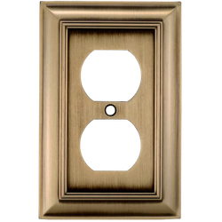 allen + roth Cosgrove 1 -Gang Antique brass Zinc Indoor Duplex Wall Plate