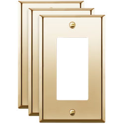 Top Greener 1 -Gang Standard Size Polished Brass Lowe's switch plate light outlet cover