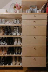 Elfa closet system in Greta's closet