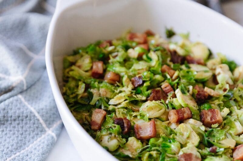 Shaved Brussels Sprouts with Crispy Salt Pork