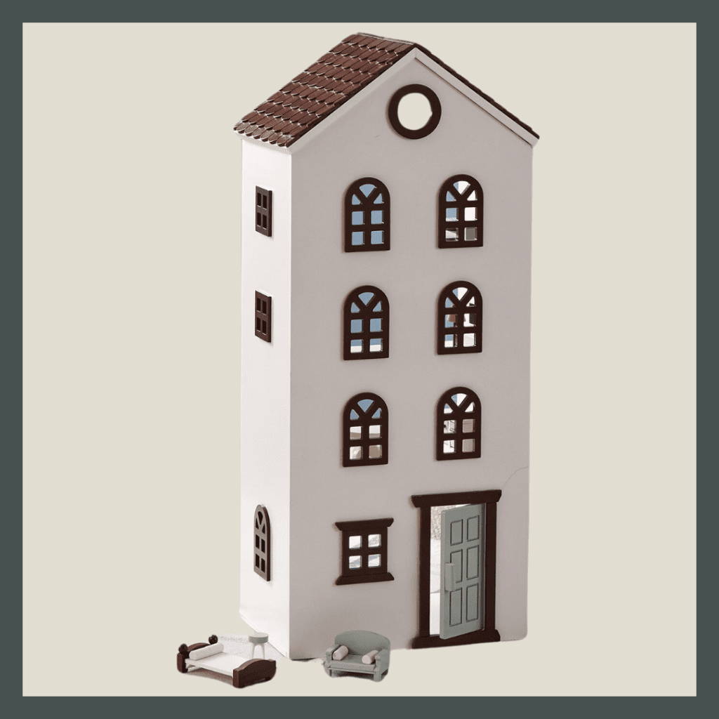 Tall traditional-modern dollhouse