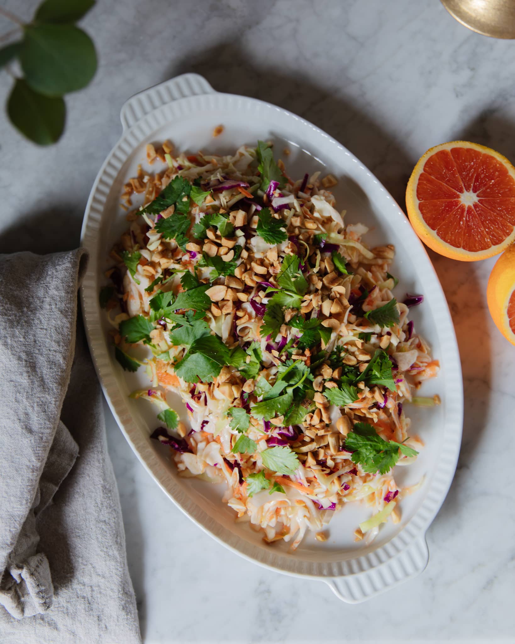 Shredded Veggie Salad with Sweet Vinegar & Orange