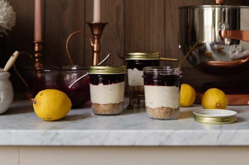 Lemon Blueberry Cheesecake Parfait - Dairy Free Dessert