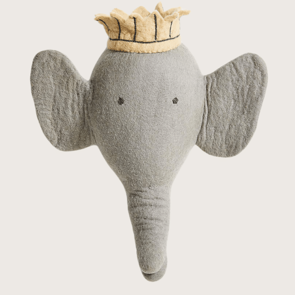 Felt Elephant Animal Head Wall Decor