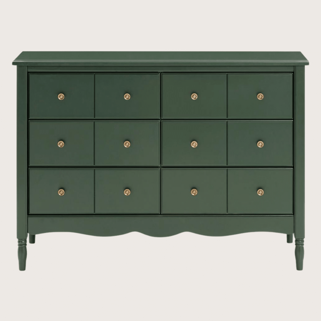 Namesake Liberty Modern Forest Green Pine Wood 6 Drawer