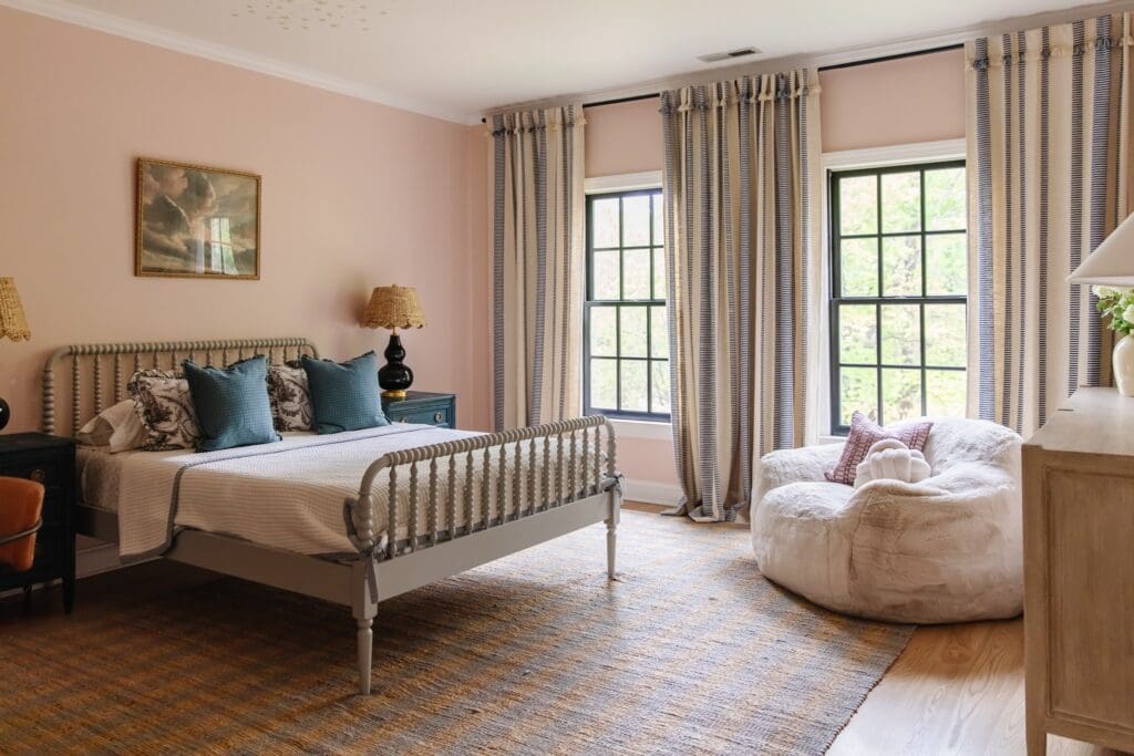 Chris Loves Julia | Greta's Bedroom with Soft Pink Paint