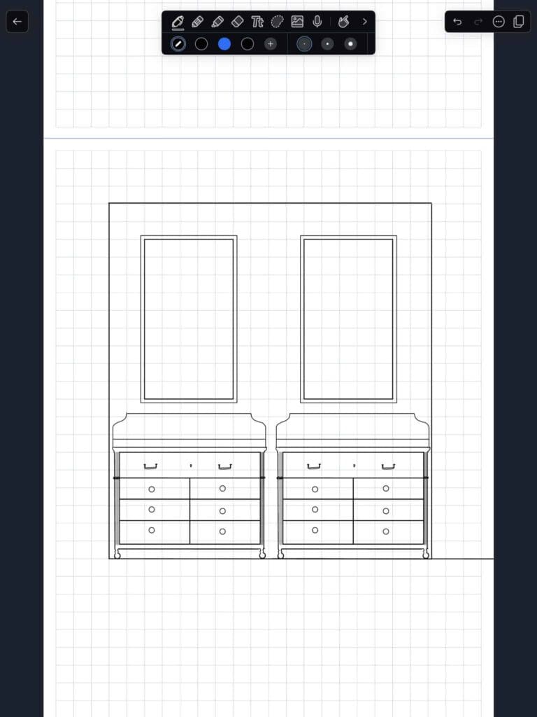 Chris Loves Julia | Primary Bathroom Design Option with Two Vanities Side-by-Side