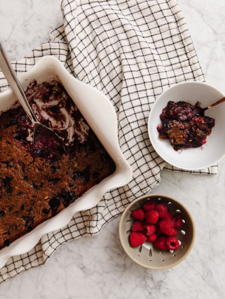 Mixed berry dump cake