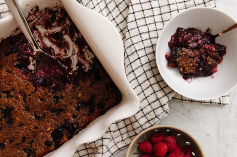 Mixed Berry Dump Cake (Gluten-Free, Dairy-Free)