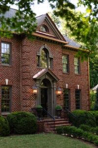 Traditional brick house with new copper gutters and flashing