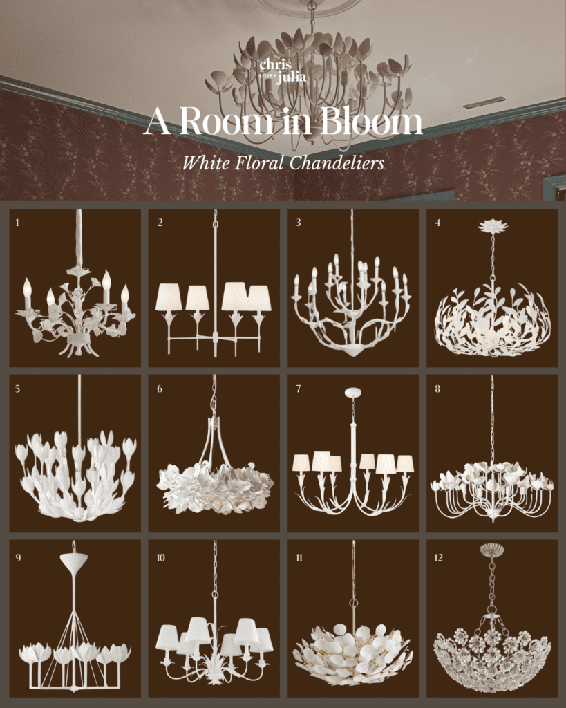 White Floral Chandeliers at Every Price Point