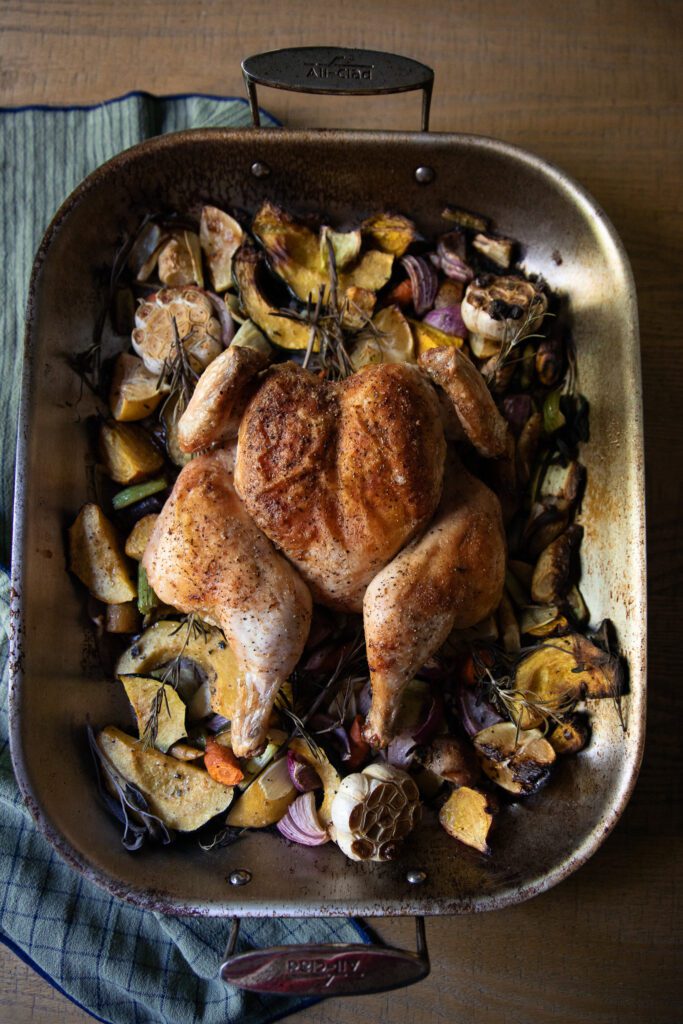 One Pan Roasted Chicken and Vegetables