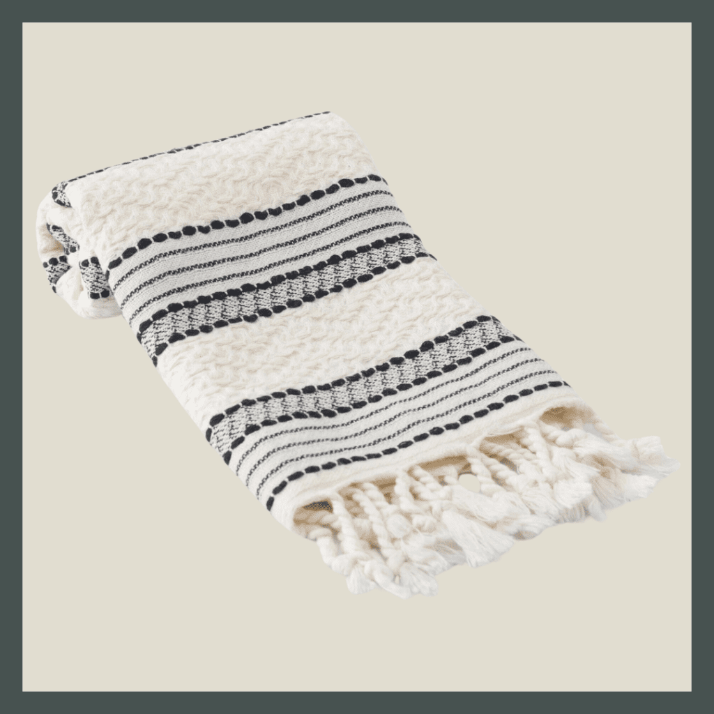 White and Black Stripe Turkish Kitchen Towel