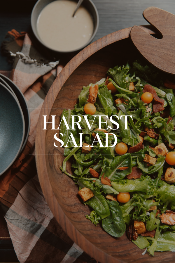 Harvest Salad with Roasted Sweet Potatoes & Maple Bacon Vinaigrette